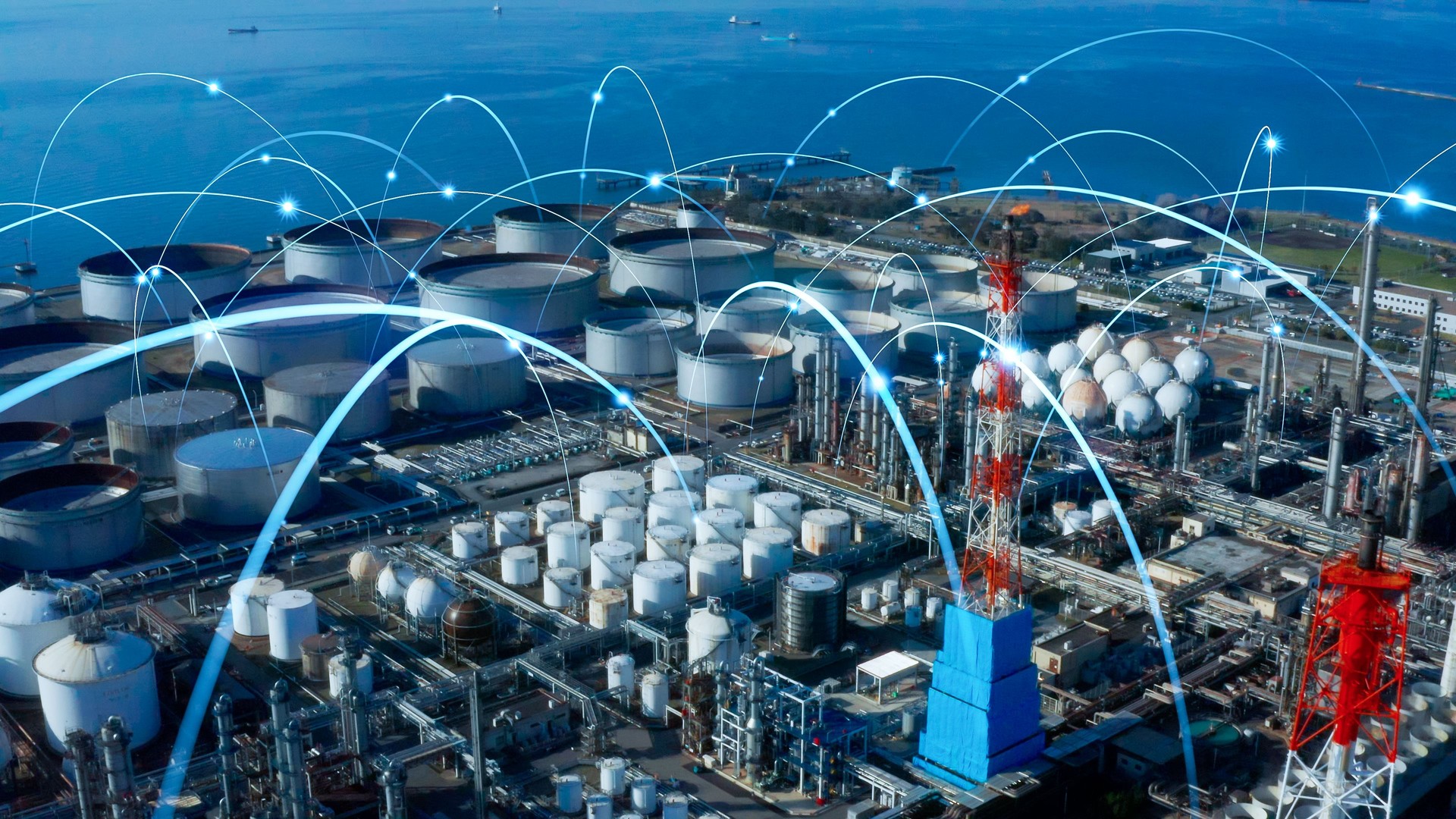 Industrial technology concept. Communication network. INDUSTRY 4.0. Factory automation.